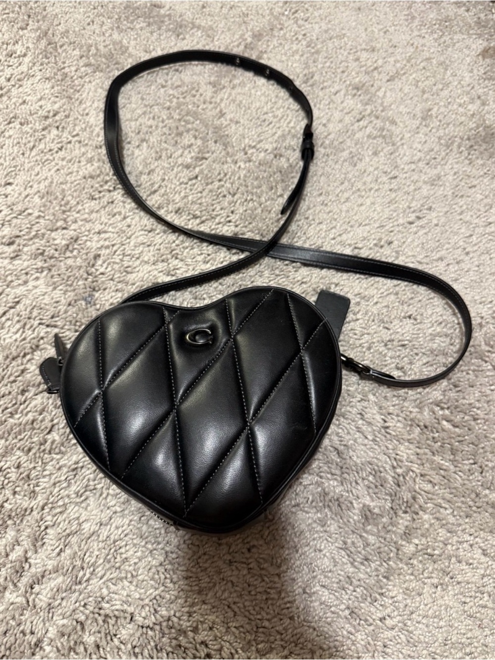 Coach Black Quilted Heart Crossbody Bag